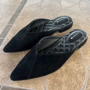 Black Suede Birdies Mules 6.5